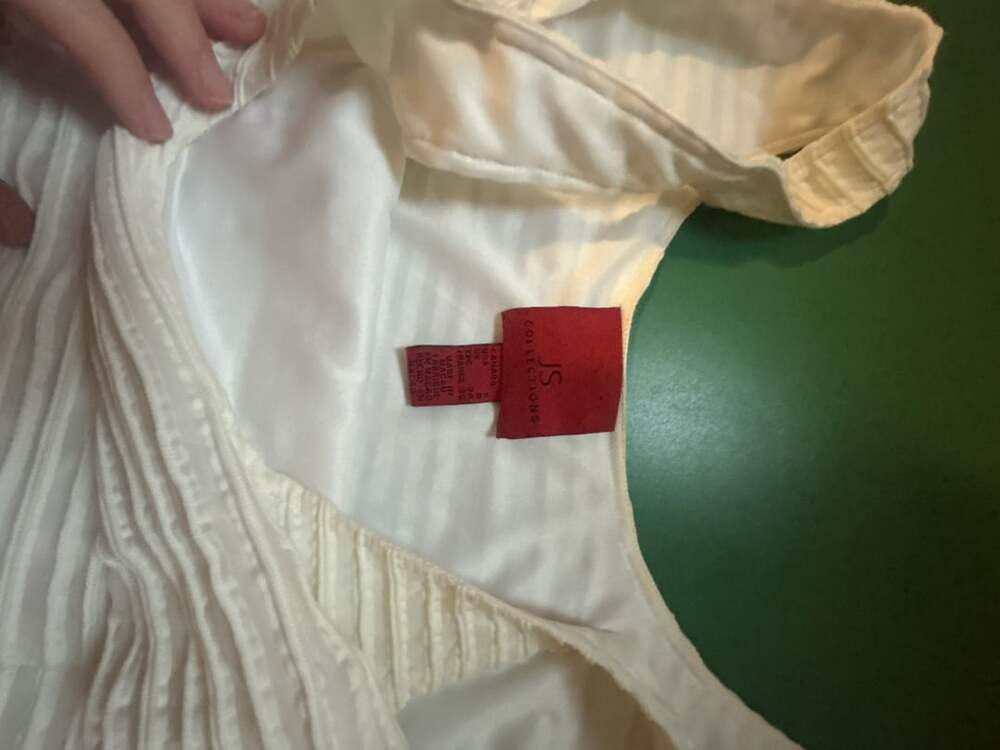 JS Collections Tank Top Size 8 White Textured Ribbed Sleeveless - Picture 3 of 6